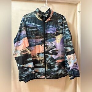 Happy Camper Torrid Lightweight Puffer Jacket Size 0 Abstract Zip Coat